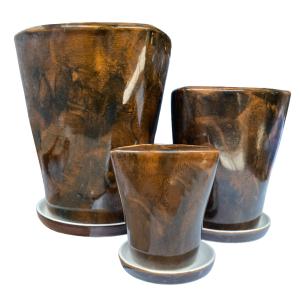 Трио-Комплект из 3х (10л,3,5л,0,9л, с под.)коричневый