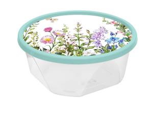 Контейнер 0,4л Цветущий луг круглый гибкая крышка св. зел. /4/24