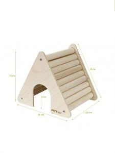 Домик д/грызунов 15*13*12см р-р S Triangle дерево/Зивер
