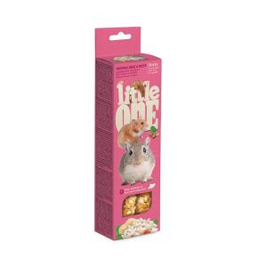 Лакомства д-грызунов Little One Палочки д-хомяков,крыс,мышей,песчанок с возд. рисом и орехами 2х55 г