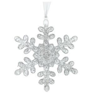 Декор подвесной Снежинка, L13 W1 H13,5 см