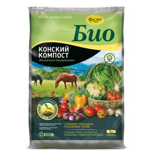 Удобрение органическое  2кг Конский компост Био 5/10/360 Фаско