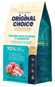 ORIGINAL CHOICE Adult Medium & Maxi Sensitive Digestion 2 кг полнорационный сухой корм для собак сре