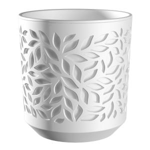 Листья кашпо со вставкой 1,25л d13,8 h14см Белый-Белый Leaves-27