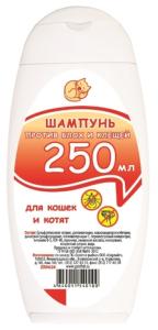 Шампунь д- кошек и котят антипаразитарный 250мл