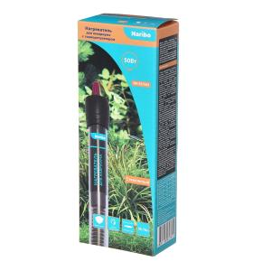 Нагреватель д/аквариума 50w стекло Naribo от 35-60л, t=20-28C