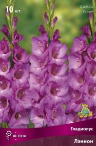 Гладиолус крупноцветковый Лэннон 10шт (светло-сиреневый с более белым горлом, 10-12)