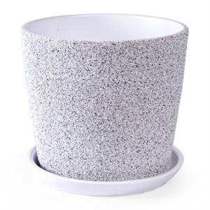 Флок 5 горшок с поддоном 4,75л d22 h19,5см низкий конус серый