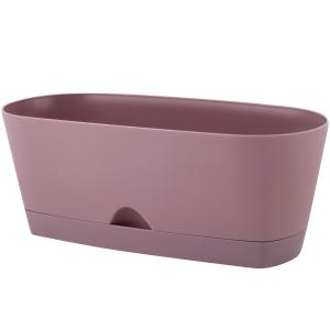 Амстердам горшок с поддоном, 1,7л, 25*11,5*9,5см, с НИЖНИМ ПОЛИВОМ, морозная слива