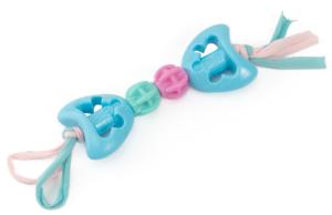 Игрушка WOGY Green-Blue-Pink д-собак Косточка 30-17х6х3см с веревками 76г, микс арт.2424-5268 Код273