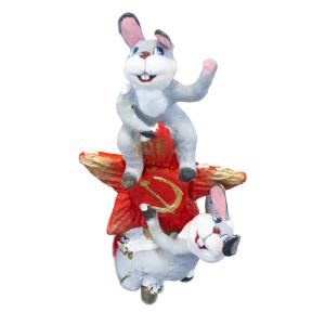Игрушка ватная Верхушка зайцы Игрушка ватная Верхушка зайцы
