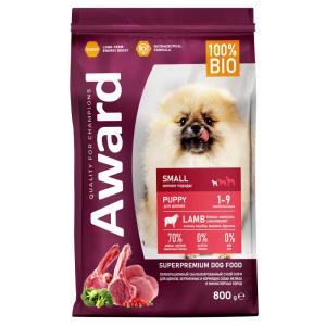 Сухой корм AWARD для щенков от 1 мес, беременных и кормящих сук мелких и мин. пород с ягненком и инд