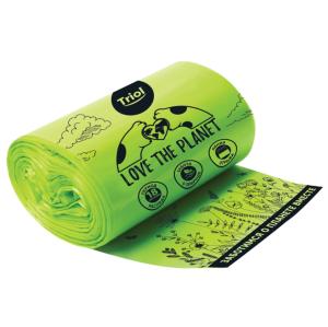 Пакеты биоразлагаемые для выгула собак (4 рулона), d25х60мм, серия LOVE THE PLANET  