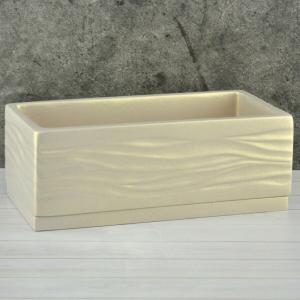 Волна кактусник горшок с поддоном 1,4л 23х12-h9см беж