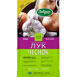 Для лука-чеснока,пакет кг 0,9 кг Добрая Сила мин.удобрение 6-12-576 БФ