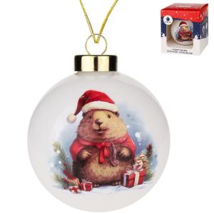 Шар Новогодний сурок D 8см 