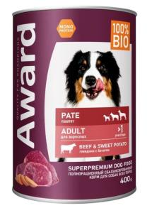 Корм д-собак конс 400г говядина с бататом паштет AWARD (Авард)