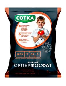 Суперфосфат двойной 1кг Сотка брик 12-1080 Рус
