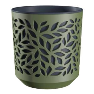 Leaves кашпо со вставкой 2,5л  Оливка-Антрацит -12