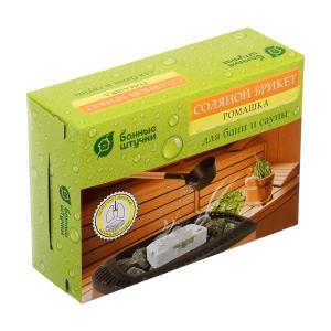 Соляной брикет д/бани с травами "Ромашка" 1,3кг(14,5*10,5*5см)/9