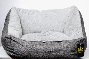 Лежанка Диван 60х50х15см Престиж №1 рогожка, серая-Роял Дог 