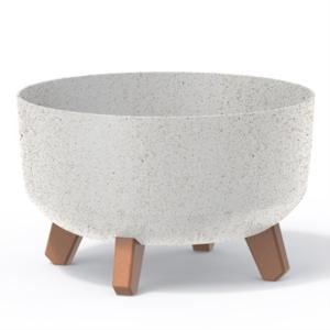 DGRL400LW-S449W Кашпо GRACIA LOW ECO WOOD на ножках d38, h19,5 см белый (eco white)