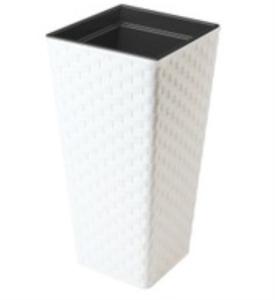 Раттана слим квадрат кашпо 77,5л белый h75 d40-1 Польша