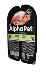 Корм д/кошек конс 80г кролик, стерелиз. ALPHAPET 