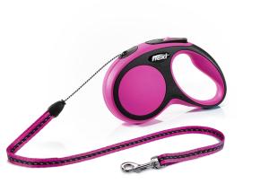 Рулетка поводок  Flexi New Comfort S Tape 5м до  5кг ремень розовый
