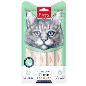 Лакомства д-кошек Wanpy Cat пюре из тунца и гребешка 70г Лакомства д-кошек Wanpy Cat пюре из тунца и гребешка 70г