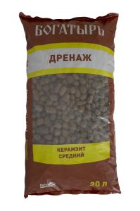 Дренаж керамзитный средний 20л (10-20 мм) Богатырь 1-90 Лама-торф