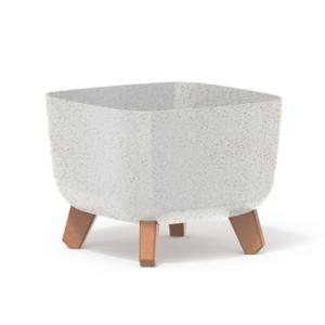 DGQL300W-S449W Кашпо на ножках GRACIA SQUARE ECO WOOD 29х29,h22см белый (ECO white)