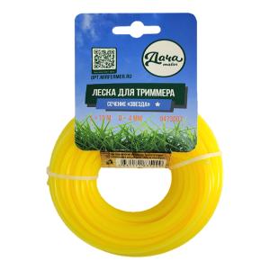 Леска для триммера, D4мм, 15м, звезда, Дача тайм
