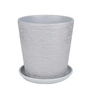 Лофт 4 горшок с поддоном, 2,6л, d18, h18,5см, конус, серый