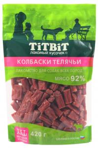 Лакомства д-собак Колбаски телячьи 420г XXL Тит Бит 1-18