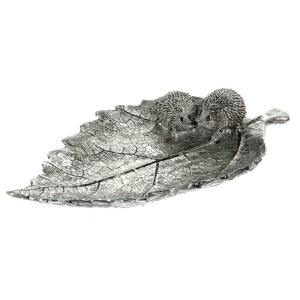 Блюдо декоративное Ежики на листе L21 W12 H4 см