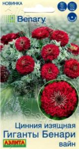 Цинния Гиганты Бенари вайн 7шт Одн 120см (Аэлита) Цинния Гиганты Бенари вайн 7шт Одн 120см (Аэлита)