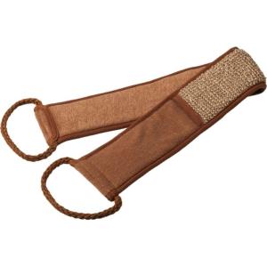 Мочалка из рами, лента с сегментами хлопка с верев. ручк. 66*8,5см 1/30