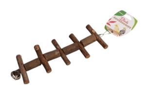 Игрушка WOGY д/птиц 26х8см с вращающимися элементами и колокольчиком, натуральное дерево арт.2025-05