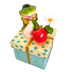 Копилка Змея на подарке, L7,5W7,5H11,5см