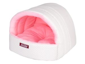 Домик лежанка 41х36х30см Эстрада (Пунто) №1 белый-розовый-Ксоди