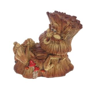 Фигура садовая Пенек-лесовичек №2 L21W13H19 см (ПОЛИСТОУН)