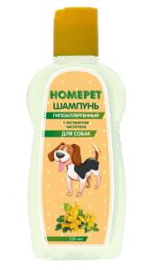 HOMEPET 220 мл шампунь для собак гипоаллергенный с экстрактом чистотела 1х14