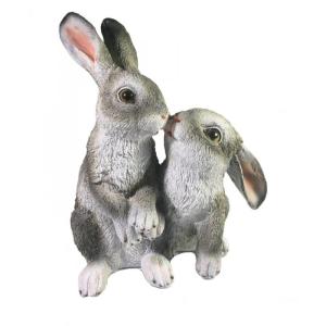 Пара зайчиков серый L15W12H23 см (ПОЛИСТОУН)
