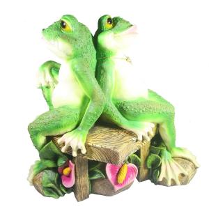 Две лягушки на лавке L18W39H37 см (ПОЛИСТОУН)