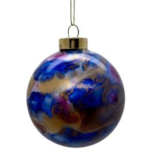 Шар Синий мрамор D 8см 