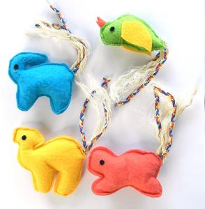 Зверушки яркие с косичками для кошек 4шт.