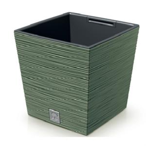 DFS240-5615C Кашпо FURU SQUARE LOW 24х24,h23,5см earth green с вклад. (вклад 066707)