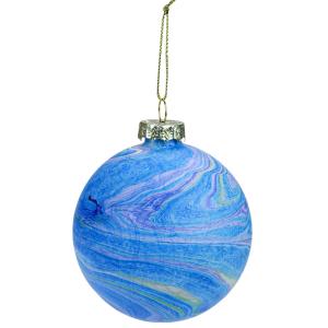 Шар Синий мрамор D 8см 