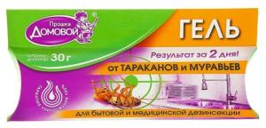 Гель от тар. и мур. 30г Домовой прошка шприц 5/50 ДК